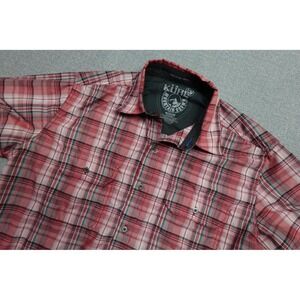 Kuhl Eluxor Button Up Shirt Mens Medium Red Plaid Hiking Outdoor Lightweight